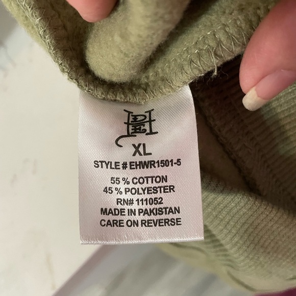 Ed Hardy lt olive long sleeve pullover hoodie double sided graphics XL New - Picture 11 of 11